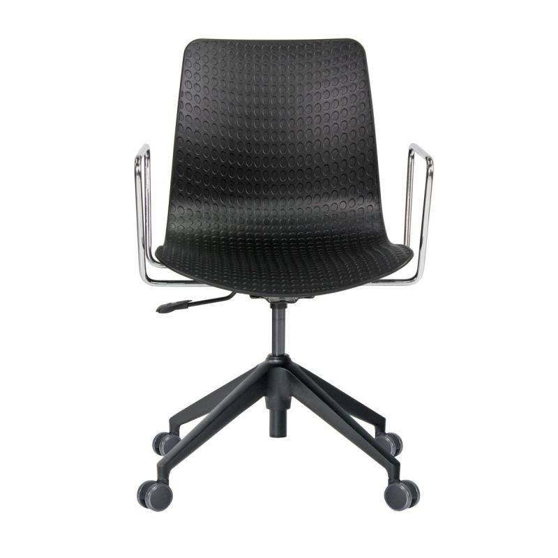 Dalmi - Black Plastic Chief Chair with Chrome Arms