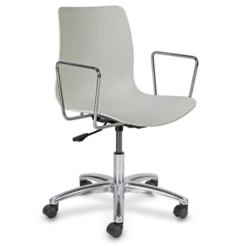 Dalmi - White Plastic Chief Armchair with Chrome Arms