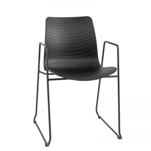 Dalmi - Black Plastic Office Chair with Metal Leg