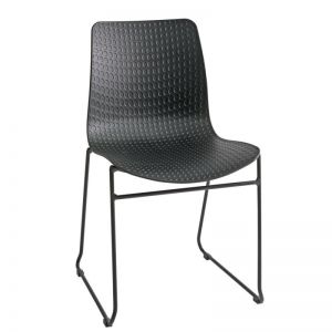 Dalmi - Kolsuz, Boyalı Ayaklı Siyah Bekleme Sandalyesi