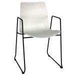 Dalmi - White Plastic Office Chair with Metal Leg