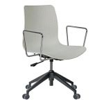 Dalmi - White Plastic Chief Chair with Chrome Arms