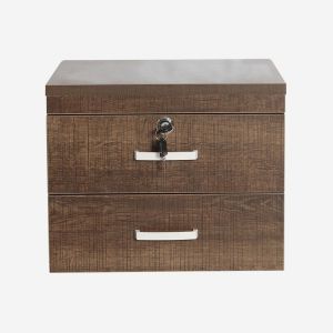 2 Drawers Wooden Caisson - Curve