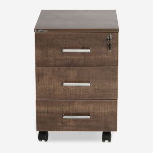 3 Drawers Wooden Caisson - Silver