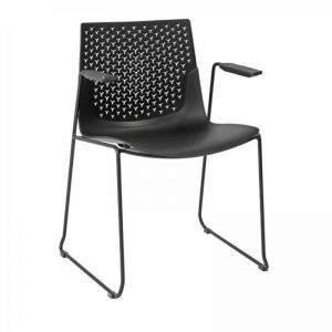 ROY - Guest and Conference Chair Black Plastic With Metal Leg