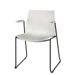 ROY - Guest and Conference Chair White Plastic With Metal Leg