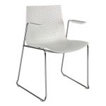 ROY - Guest and Conference Chair White Plastic With Chrome Leg