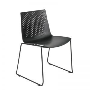 ROY - Visitor and Conference Chair Black Plastic With Metal Leg