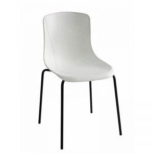 Rodos - Boyalı Boru Ayaklı Beyaz Plastik Gövdeli Bekleme Sandalyesi