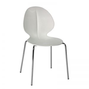 SEYGA - Waiting Chair White Plastic With Chrome Legs