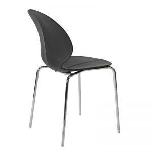 SEYGA - Waiting Chair Black Plastic With Chrome Legs
