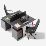 2 Person Office Workstation - Slide