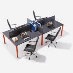 4 Person Office Workstation - Steel