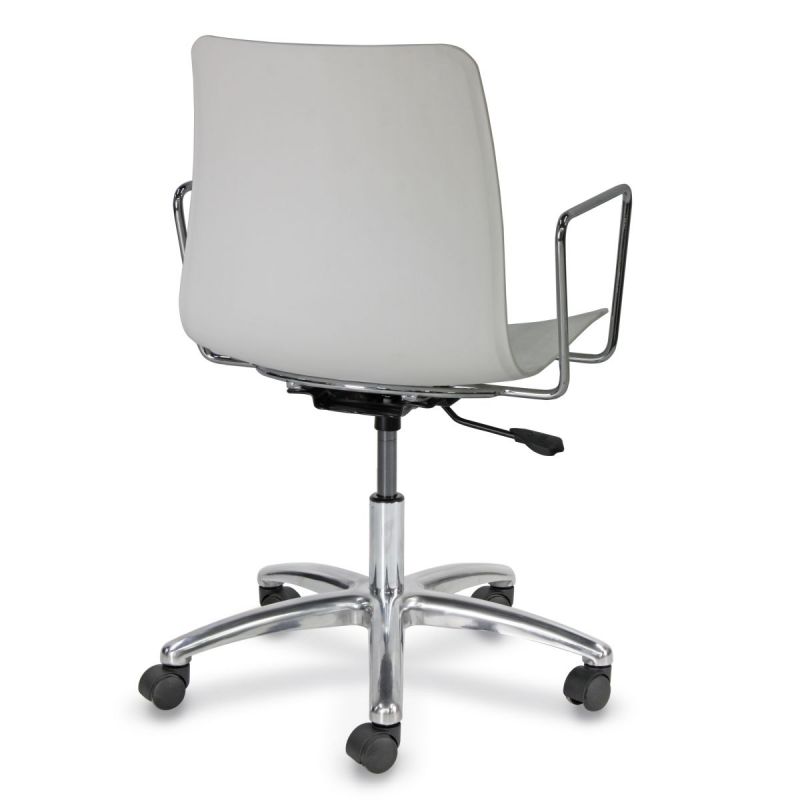 Dalmi - White Plastic Chief Armchair with Chrome Arms