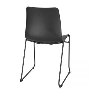 Dalmi - Black Plastic Armless Office Chair with Metal Leg