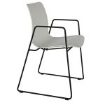 Plastic White Office Visitor Chair with Metal Leg Dalmi