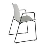 Plastic White Office Visitor Chair with Metal Leg Dalmi