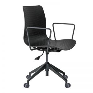 Dalmi - Black Plastic Chief Chair with Metal Arms