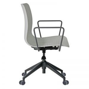 Dalmi - White Plastic Chief Chair with Metal Arms