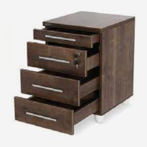 4 Drawers Wooden Caisson - Gold