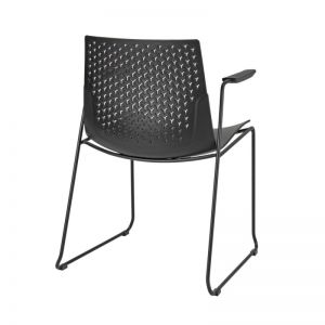 ROY - Guest and Conference Chair Black Plastic With Metal Leg