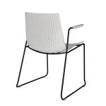 Guest and Conference Chair White Plastic With Metal Leg ROY