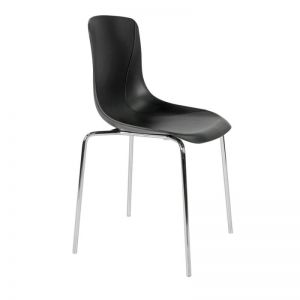 Rodos - Krom Boru Ayaklı Siyah Plastik Gövdeli Bekleme Sandalyesi