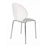 Waiting Chair White Plastic With Chrome Legs SEYGA