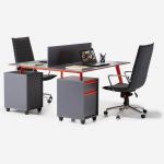 İkili Çalışma Masası Slide Workstation 2 Ayaklı Kesonlu